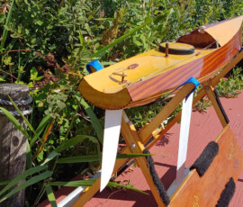 Alternating strip plank cedar & yellow cedar bottom